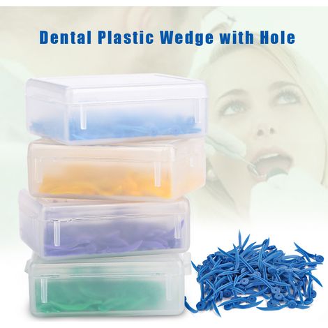 400 cales dentaires jetables en plastique, perforées, 4 tailles, cales ondulées (1/5)