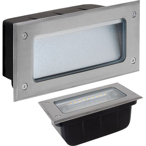 Aplique empotrable murdoch ip65 1x5w led 300lm 4000k 90° l.19xan.7,5xal.9cm acero inoxidable + plást