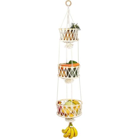 Hanging Fruit Basket, Basket for Fruit Vegetables, Wall Basket Fruit Basket, Kitchen Basket (1/5)