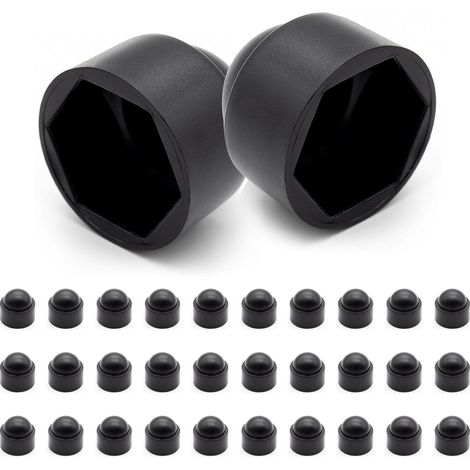 Capuchons de protection M10 pour boulons hexagonaux – 30 pièces noires en plastique PE anti-UV – Embouts réutilisables pour vis et écrous 17mm – Idéal mobilier, clôture, voiture, usage extérieur (1/5)