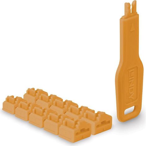 Lindy 4002888478977 Verrou de port RJ45 orange kit 10