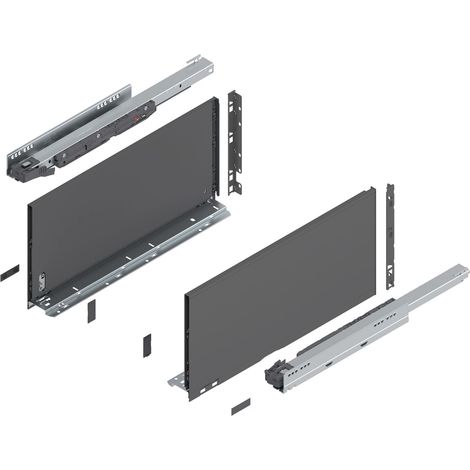 Blum Legrabox pure H F Schubladenschienen Set 1 Paar, 40kg 500mm Tip On Vollauszug, oriongrau (1/5)