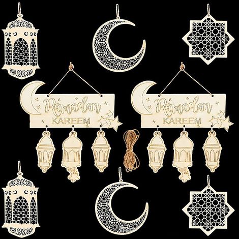 Kit 2 Pcs Ornements Hexagonaux en Bois, Décorations Festives DIY, Pendeloques Naturelles pour Créations Artisanales de Noël et Fêtes -KZQ