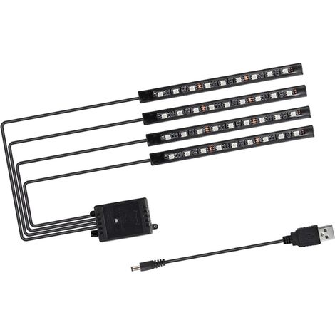 Ruban LED Intérieur Voiture Universel 36 LEDs Télécommande Décoration Éclairage Sol Auto Bande USB 5V Multicolore (1/5)