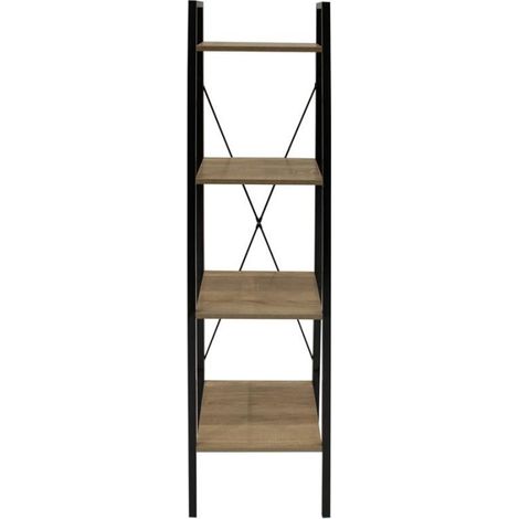 Étagère 4 Niveaux "Bois & Métal" 148cm Naturel (1/3)