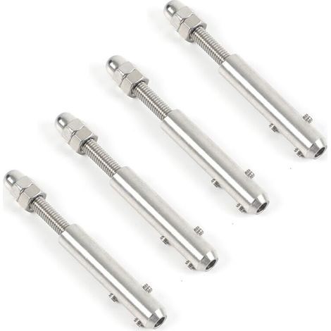 Cosses de câble métallique 4 pièces, connecteur en acier inoxydable 304, adaptées au câble métallique de 4mm et au tendeur de câble métallique à clé de type L (1/5)