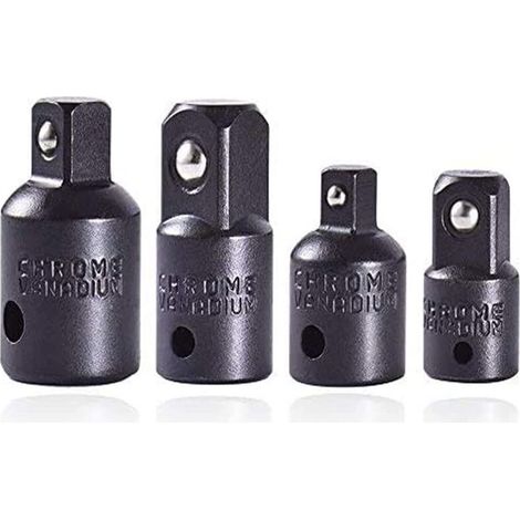 4-teiliges Ratschenschlüssel-Adapterset: 1/4", 3/8", 1/2" Innensechskant-Adapter, Steckschlüssel-Adapter, Stecker-Adapter und Reduzierstück. (1/4)