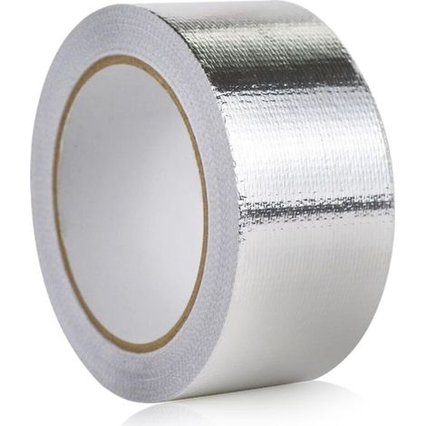Ruban Adhésif Aluminium, 47mm x 50m Ruban Adhésif en Aluminium Renforcé, pour la Réparation, L'Isolation, L'étanchéIté, pour Sceller SystèMes de Ventilation et de Climatisation, pour Tuyau et Voiture (1/5)