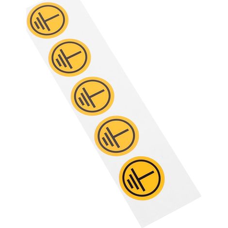 Symbole 1 Feuille en Papier Synthétique Pp de Mise la Terre Autocollant Avertissement Jaune Facile à Appliquer pour Équipements Électriques pour Panneau Disjoncteur (1/5)
