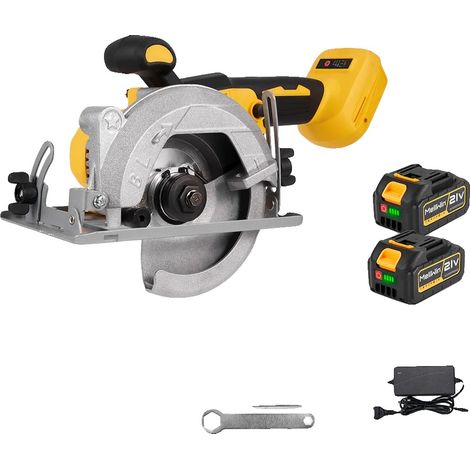 Scie circulaire électrique, moteur sans balais, angle de coupe réglable, Ensemble de 2xBatteries (1/2)