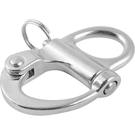 Eye Snap Shackle Stainless Steel Snap Shackle Quick Release Style for Sailboat Halyard Marine Yacht Sailing (1/5)