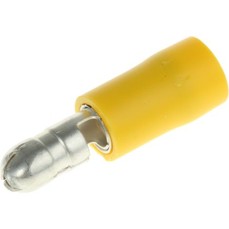 Cosse cylindrique à sertir RS PRO Isolé Mâle, Jaune 10AWG 6mm² 12AWG 2.5mm² Non-Enveloppé