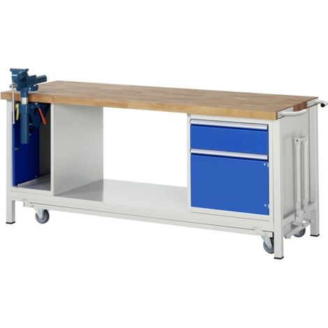 Établi Rau avec châssis abaissable Modèle 8181 L 2000 x P 700 x H 880mm (1/5)