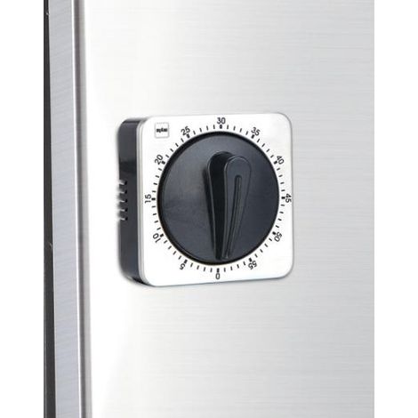Timer da cucina meccanico con funzione timer, magnetico, in acciaio inox argento/nero (1/5)