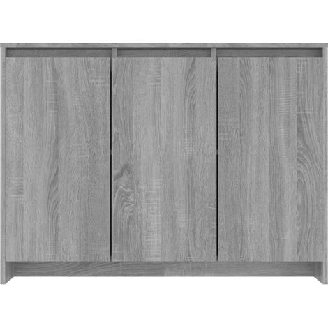 Petit buffet 3 portes 102cm – Modèle Kaola-Chêne gris (1/5)