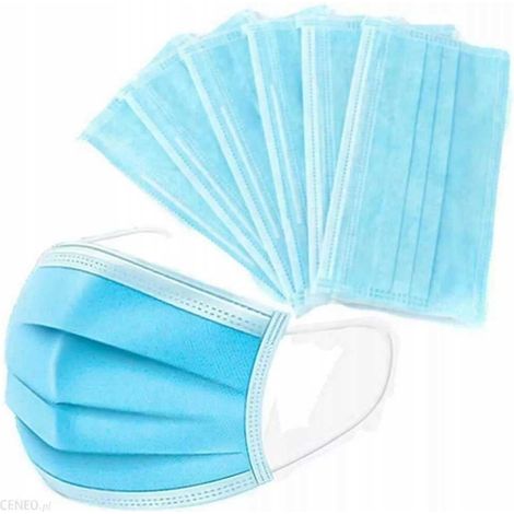 Mascherina igienica blu a tre strati - 100 pezzi.