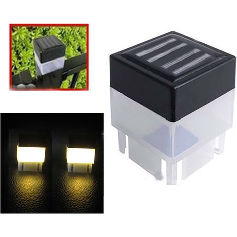 Capuchon Lumineux Pour Poteau De Clôture - À Énergie Solaire - LED Blanc Chaud - Pour Jardin Terrasse Escalier Allée - Diamètre 5 cm - Hauteur 7 cm - 1 Pièce (1/5)