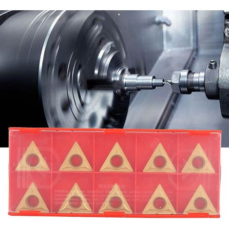 Lot de 10 lames triangulaires en carbure de tungstène pour tournage CNC, adaptées à l'usinage semi-fini et brut (1/5)