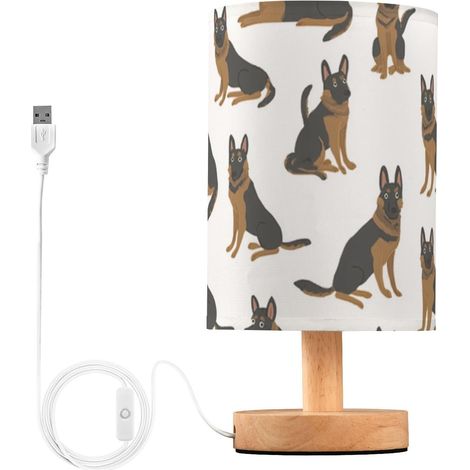 Kcldeci Lampe de chevet en forme berger allemand pour chambre à (1/5)