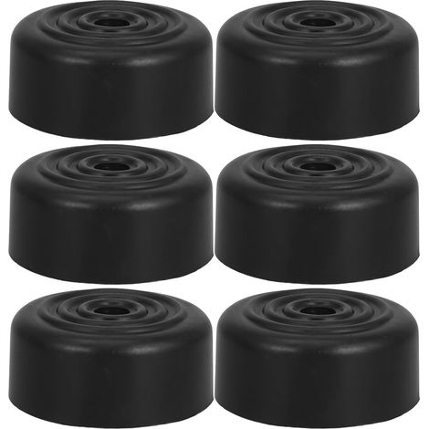 6 Pieds de Meubles Ronds et Coniques en Abs Noir, Patins Antidérapants pour Remplacement de Pieds de Canapé et Meubles en Bois, Projet DIY