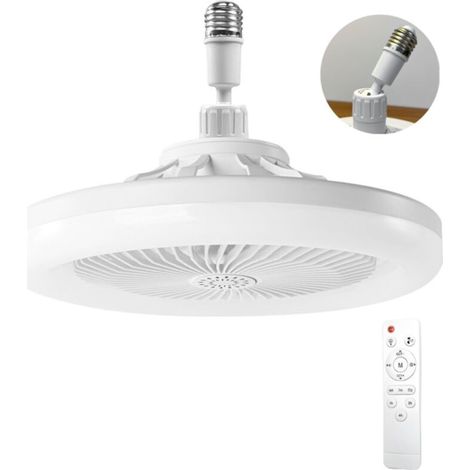 Ventilatore da soffitto con luce, ventilatore da soffitto con telecomando, ventilatore da soffitto silenzioso (bianco) (1/5)