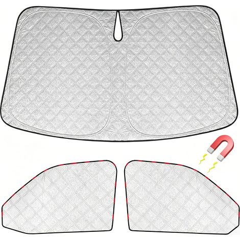 Parasol para Parabrisas para VW T5 T6, 3 Piezas Parasol Delantero para Coche, Oscurecimiento Interior del Parabrisas, Persiana Térmica Opaca, Protección Polar, Plegable con Bolsa de Almacenamiento (1/5)