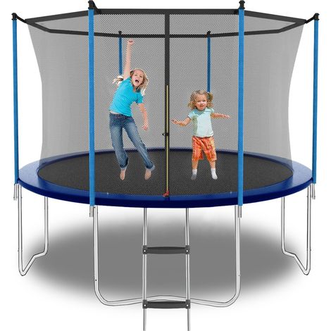 Trampoline-Exterieur-Filet de Securite-Echelle-Capacite 181 kg-Bleu-244x244x244(cm) (1/5)