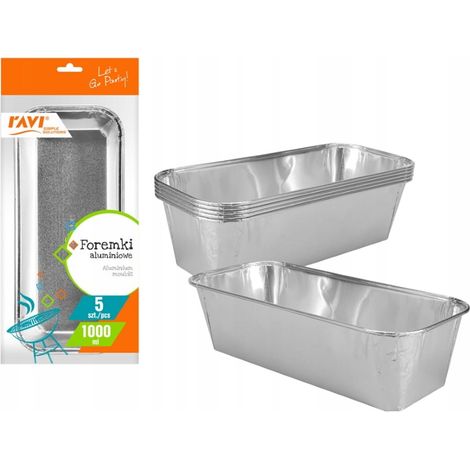 Moule à pâtisserie en aluminium 1000 ml, lot de 5