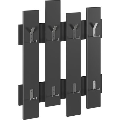 Decortie Porte-manteau mural moderne Wave avec 8 crochets Gris anthracite 64 Largeur (1/4)