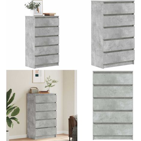 Schubladenschrank Betongrau 60x36x103 cm Holzwerkstoff - Sideboard - Schuhschrank - Wohnzimmertisch - Holz Sideboard - Grau - Home & Living