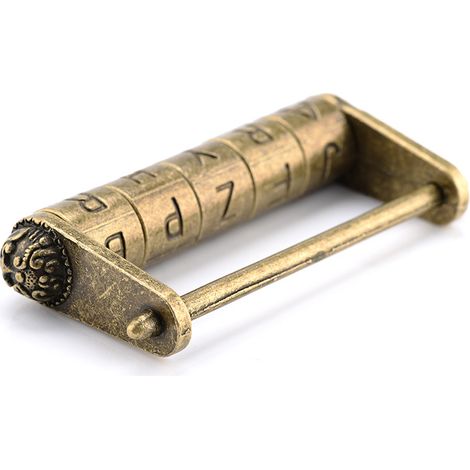 Serrure à combinaison Antique en Bronze Vintage, 5 lettres, en alliage de Zinc, cadenas à bijoux, tiroir de valise en bois (1/5)