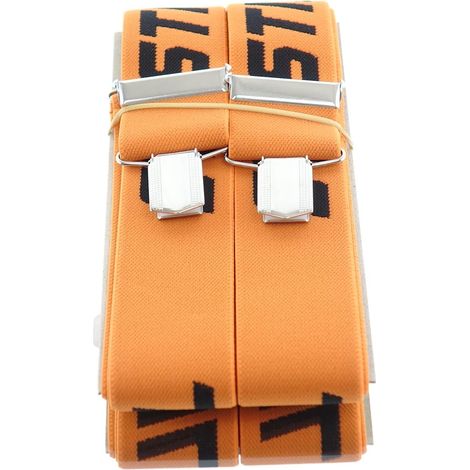 STIHL – Bretelles orange avec clips métalliques 0000 884 1512 – Largeur 4 cm, longueur 130 cm (1/2)