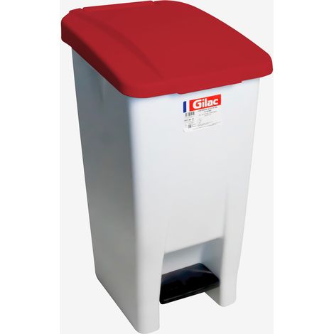 Poubelle à Pédale Eco 60 L avec Roulettes et Couvercle - Gilac