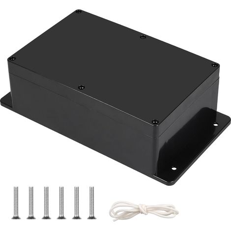 Boîte de Dérivation Étanche Exterieur Noir, Boîte Carrée IP65, 230 x 150 x 85 mm, avec Passe Cable pour Ø6-12 mm avec Poignée de Retenue (1/5)