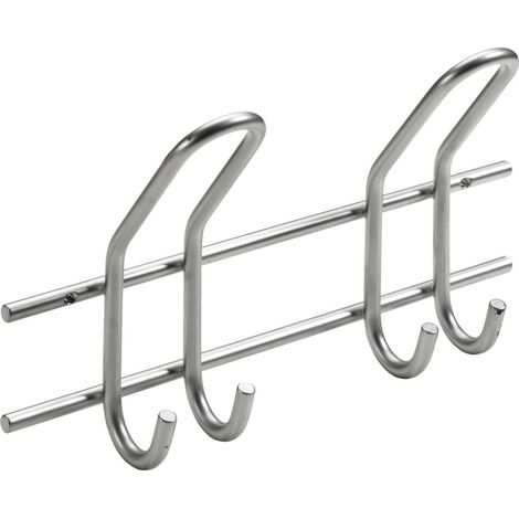 Hettich Garderobenleiste 2 Haken 28,5 x 16,5 x 7,5 cm silber Hakenleisten