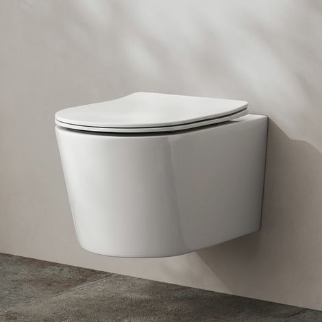 Kronenbach Tube Wand-WC spülrandlos mit Rotationsspülung und WC-Sitz slim (1/5)