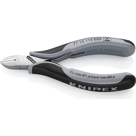 KNIPEX 77 12 115 ESDSB Elektronik-Seitenschneider ESD mit durchgestecktem Gelenk mit Mehrkomponenten-Hüllen 115 mm (1/9)
