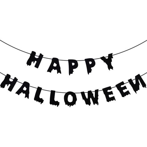 Bannière Halloween - En Feutrine - Pour Décoration de Fête d'Anniversaire et de Fête d'Halloween - 1 Pièce (1/5)