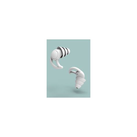 Bouchons d'oreilles antibruit pour dormir, en silicone étanche, 33 dB, souples et réutilisables, pour lutter contre les ronflements (2 paires) (1/5)