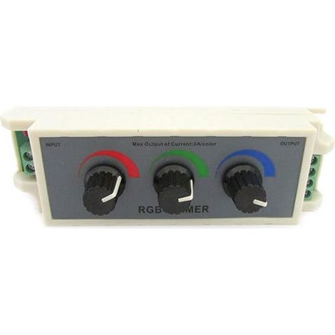 Centralina RGB Led Dimmer PWM Controller Modulo Manuale Con Manopole 12V 24V 3X3A Per Strip Led RGB
