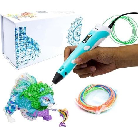 P1 Stylo 3D - Comprend un stylo 3D, 3 couleurs de départ de filament PLA, un livre de pochoirs + un guide de projet et un adaptateur
