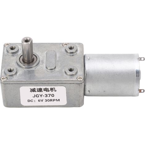 Moteur à engrenage à vis sans fin à couple élevé, arbre unique de 12 mm, autobloquant et réversible, à turbine CC avec base fixe, 6 V, 30 tr/min (1/5)