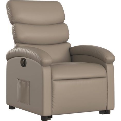 Fauteuil relax TV fonction de levage électrique très confortable en PVC couleur cappuccino DEC028250 (1/5)