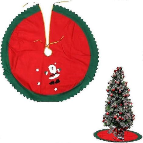 Couverture pour sapin de Noël, jupe de sapin de 90 cm, rouge, tapis rond pour support de sapin de Noël (1/5)
