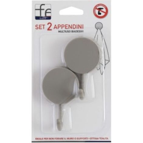 Jeu de 2 cintres multi-usages double-face en plastique gris