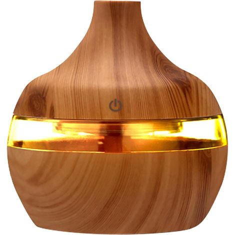 300ml Mini Diffuseur d'Huiles Essentielles, Humidificateur à bois Portable Purificateur d'air Electrique Ultrasonique Brume Parfum pour SPA, Massage, Yoga, Maison, Bureau, Chambre bébé (C)