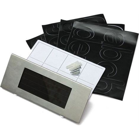 Plaque Adresse Solaire - 4 LED - Étanche IP44 - Pour Porte Jardin Mural - 1 Pièce (1/5)