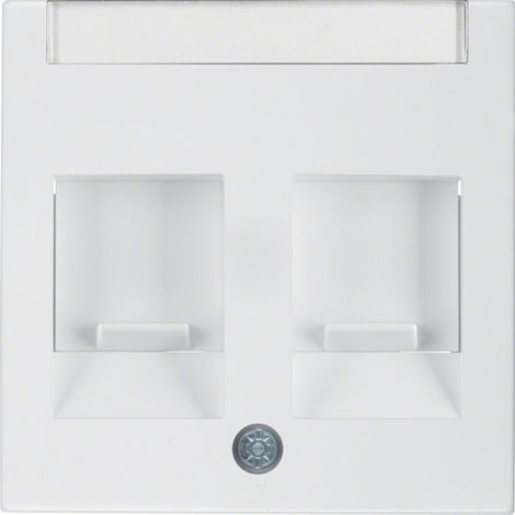 HAGER S1  PLAQUE CENTRALE POUR VOLET PORTE ROTULO 2 MODULES BLANC POLAIRE