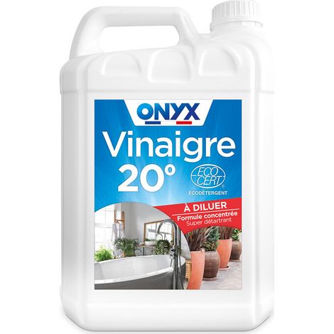 Vinaigre 20° 5l – Détartrant puissant pour surfaces encrassées – Nettoyant écologique pour cuisine et salle de bain – Onyx - ONYX 5 L