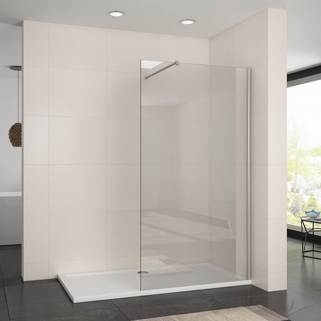 Elegant – Frameless wet room shower screen 1200mm x 1900mm – 8mm easy clean glass – Stainless steel support bar – NANO self-clean technology (1/5)